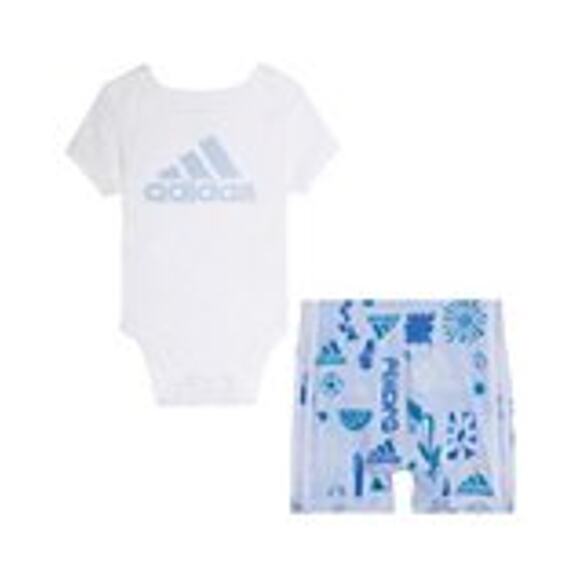 ADIDAS Baby Boys Short Sleeve Body Shirt and Shorts, 2 Piece Set 9M NWT - Picture 1 of 5